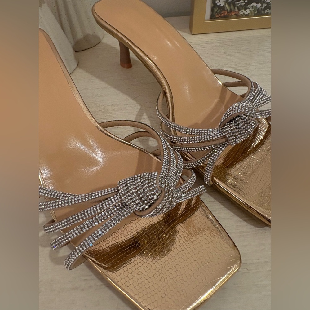 Gold and Silver Embellished Heels